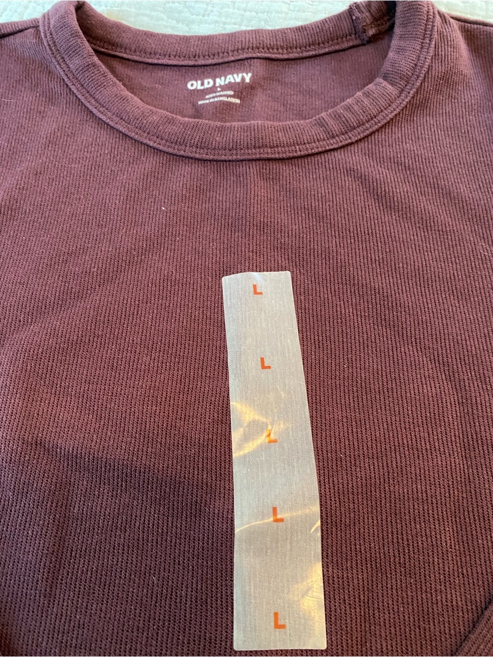 NWT Old Navy Soft Washed burgundy long sleeve men’s shirt size L - Picture 4 of 7